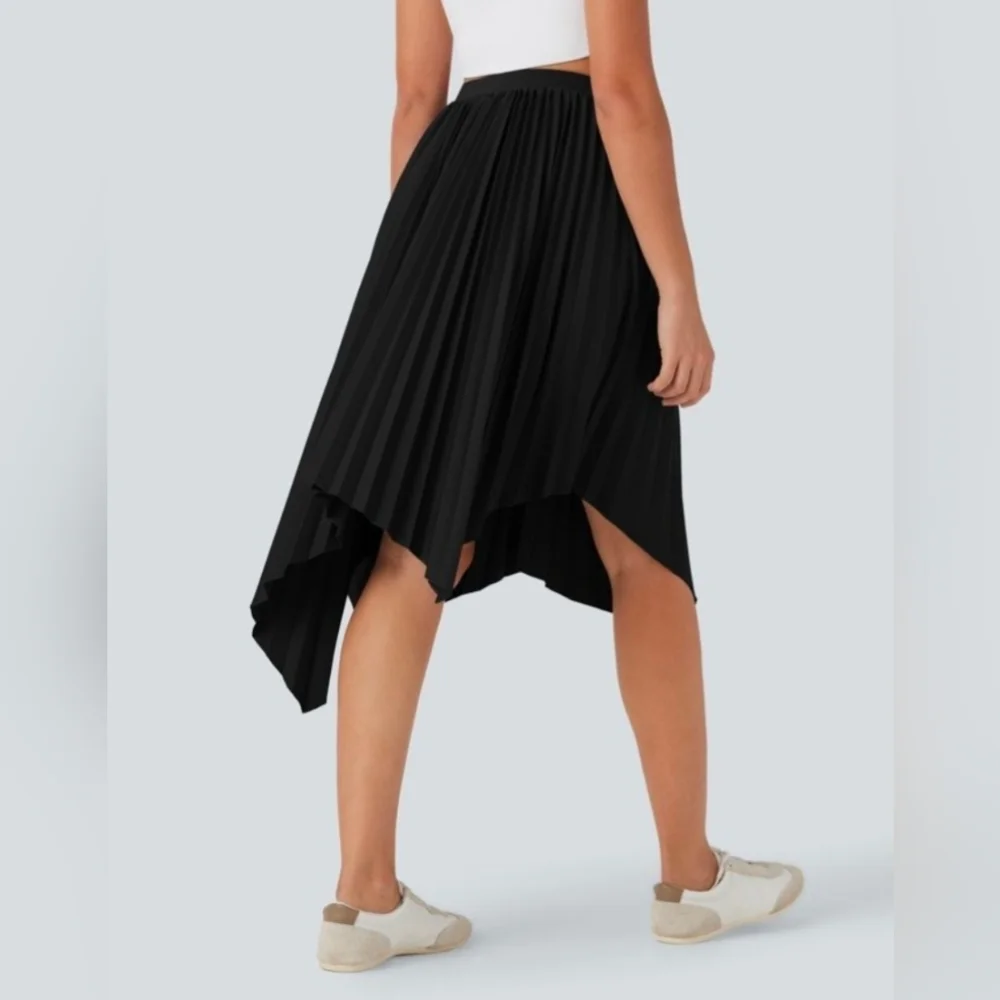 HALARA Black Asymmetrical Midi Skirt XS